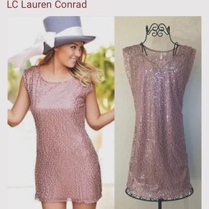 LAUREN CONRAD BLUSH PINK SEQUIN SHEATH MINI DRESS